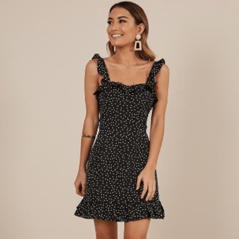 Showpo. Imagination Galore Dress in Black Spot